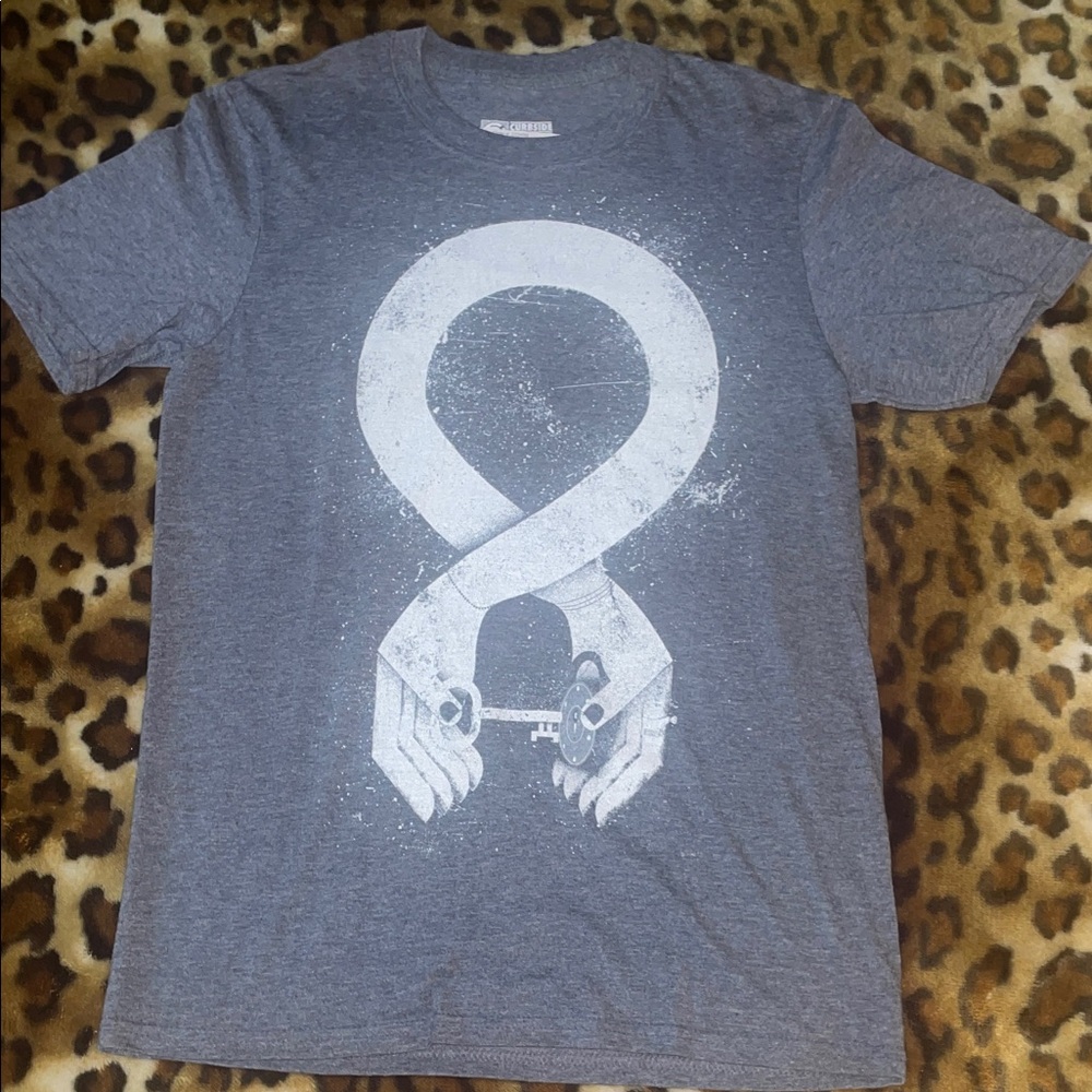 Curbside Heather Navy Graphic Handshake T Shirt